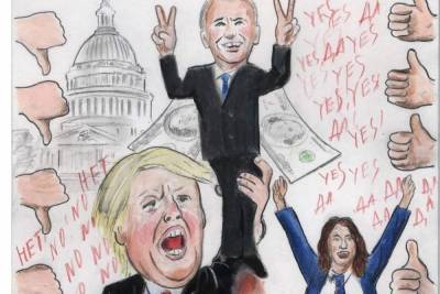 Челябинский художник написал картину о выборах президента в США