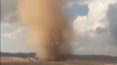 Видео: по югу Израиля пронесся песчаный столб, напоминающий торнадо