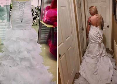Невеста пожаловалась на свадебное платье, но оказалось, что она надела его наизнанку