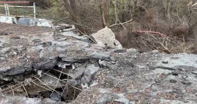 Разбомбленный Лачинский мост, связывающий Ереван и Степанакерт — видео