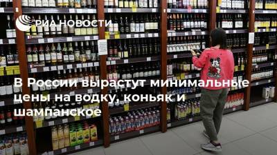 В России вырастут минимальные цены на водку, коньяк и шампанское