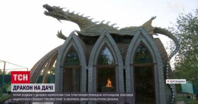 Херсонская фанатка "Игры престолов" стилизовала домик под декорации сериала и поселила на крыше "дракона"