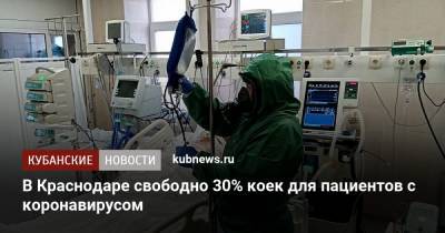 В Краснодаре свободно 30% коек для пациентов с коронавирусом