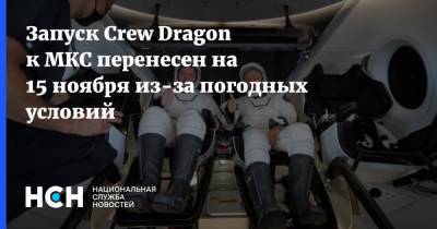 Запуск Crew Dragon к МКС перенесен на 15 ноября из-за погодных условий
