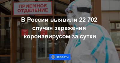 В России выявили 22 702 случая заражения коронавирусом за сутки