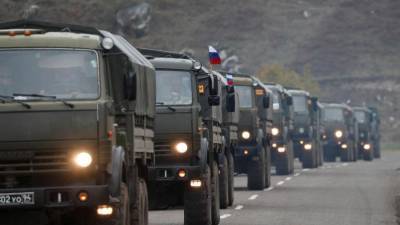 Очередная колонна российских миротворцев прибыла в Степанакерт
