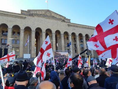 В Тбилиси проходит митинг с требованием проведения новых парламентских выборов