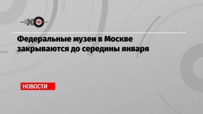 Федеральные музеи в Москве закрываются до середины января