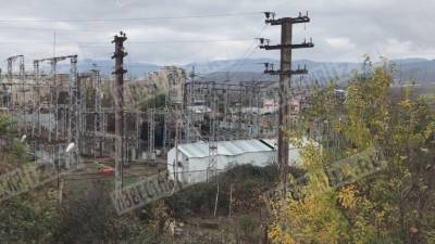 Видео с места разрушенной электростанции в Степанакерте