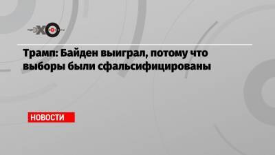 Трамп: Байден выиграл, потому что выборы были сфальсифицированы