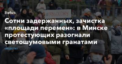 Сотни задержанных, зачистка «площади перемен»: в Минске протестующих разогнали светошумовыми гранатами