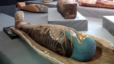 В некрополе Саккары выставили сотню обнаруженных саркофагов.