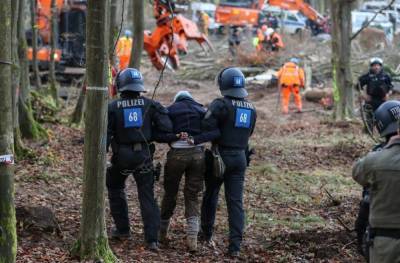 Борьба за лес Данненредер: полицейских закидали экскрементами