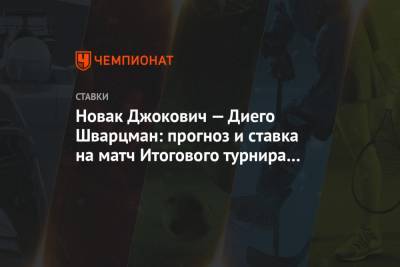 Новак Джокович — Диего Шварцман: прогноз и ставка на матч Итогового турнира 16.11.2020
