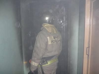 Пожарные потушили горящую квартиру в Приветнинском