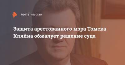Защита арестованного мэра Томска Кляйна обжалует решение суда