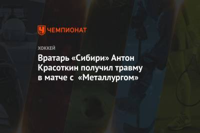 Вратарь «Сибири» Антон Красоткин получил травму в матче с «Металлургом»