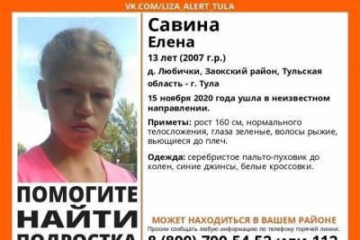 13-летняя девочка пропала в Тульской области