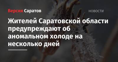 Жителей Саратовской области предупреждают об аномальном холоде на несколько дней