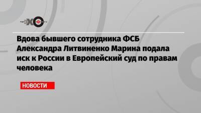Вдова бывшего сотрудника ФСБ Александра Литвиненко Марина подала иск к России в Европейский суд по правам человека