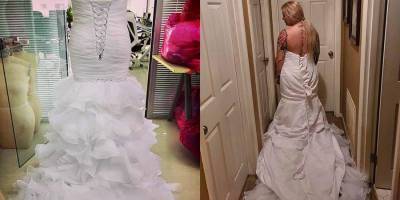 Невеста пожаловалась, что ее свадебное платье «выглядит совсем не так, как в заказе». Ей посоветовали не надевать одежду наизнанку