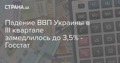 Падение ВВП Украины в III квартале замедлилось до 3,5% - Госстат
