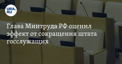 Глава Минтруда РФ оценил эффект от сокращения штата госслужащих