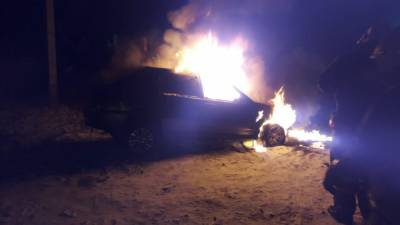 ВАЗ сгорел в Грязях (фото)