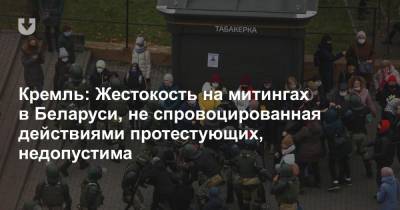 Кремль: Жестокость на митингах в Беларуси, не спровоцированная действиями протестующих, недопустима