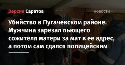 Убийство в Пугачевском районе. Мужчина зарезал пьющего сожителя матери за мат в ее адрес, а потом сам сдался полицейским
