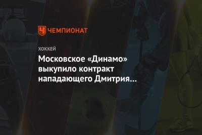 Московское «Динамо» выкупило контракт нападающего Дмитрия Моисеева