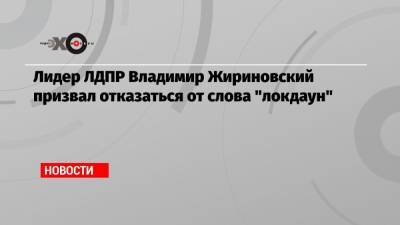 Лидер ЛДПР Владимир Жириновский призвал отказаться от слова «локдаун»
