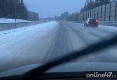 Видео: снег на «Скандинавии» притормозил машины до 60 километров в час