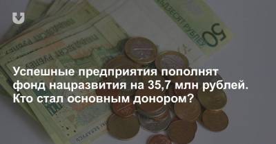 Успешные предприятия пополнят фонд нацразвития на 35,7 млн рублей. Кто стал основным донором?