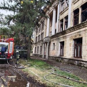 В Запорожье на Хортице горело здание ЦИМЕЖа. Фото