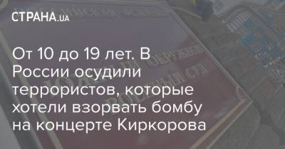 От 10 до 19 лет. В России осудили террористов, которые хотели взорвать бомбу на концерте Киркорова