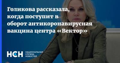 Голикова рассказала, когда поступит в оборот антикоронавирусная вакцина центра «Вектор»