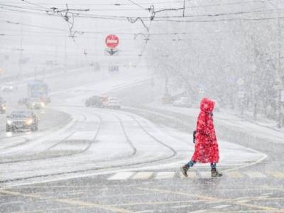 Москвичей предупредили о возможных ЧП из-за мокрого снега и метели