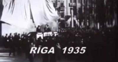 День независимости Латвии в 1935 году: открытие памятника Свободы и военный парад