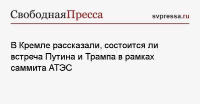 В Кремле рассказали, состоится ли встреча Путина и Трампа в рамках саммита АТЭС