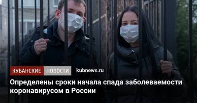 Определены сроки начала спада заболеваемости коронавирусом в России