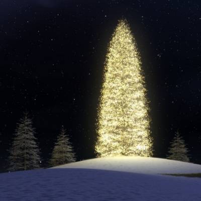 Дед Мороз зажег огни на первой новогодней елке в России с помощью дронов