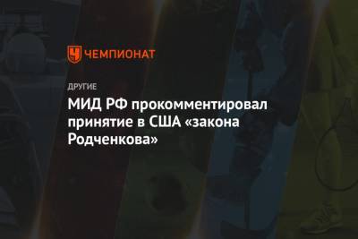 МИД РФ прокомментировал принятие в США «закона Родченкова»