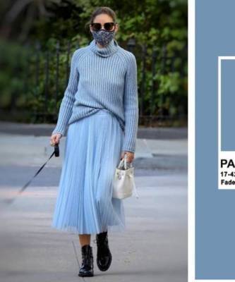Все по Pantone: нежный образ Оливии Палермо в успокаивающем оттенке года