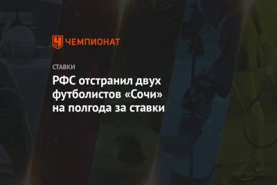 РФС отстранил двух футболистов «Сочи» на полгода за ставки