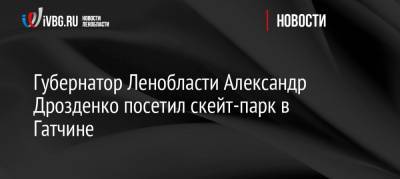 Губернатор Ленобласти Александр Дрозденко посетил скейт-парк в Гатчине