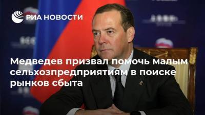 Медведев призвал помочь малым сельхозпредприятиям в поиске рынков сбыта