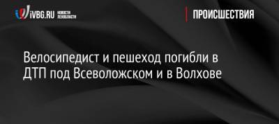 Велосипедист и пешеход погибли в ДТП под Всеволожском и в Волхове