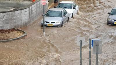 На севере Израиля затопило город из-за ливневого дождя