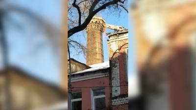 Воронежцы сняли на видео уничтожение трубы старинного хлебозавода